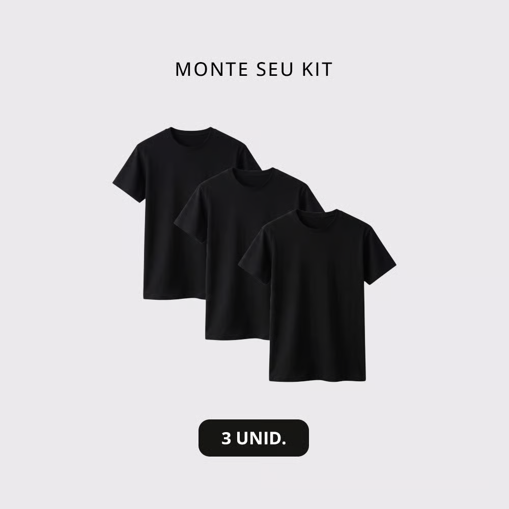 Kit 3 Camisetas Versatiold Flow Preta