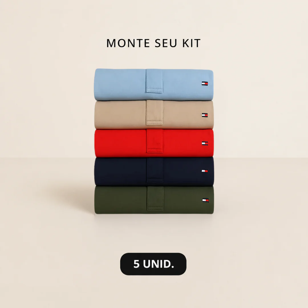 Kit 5 Camisas Gola Polo Tommy Hilfiger