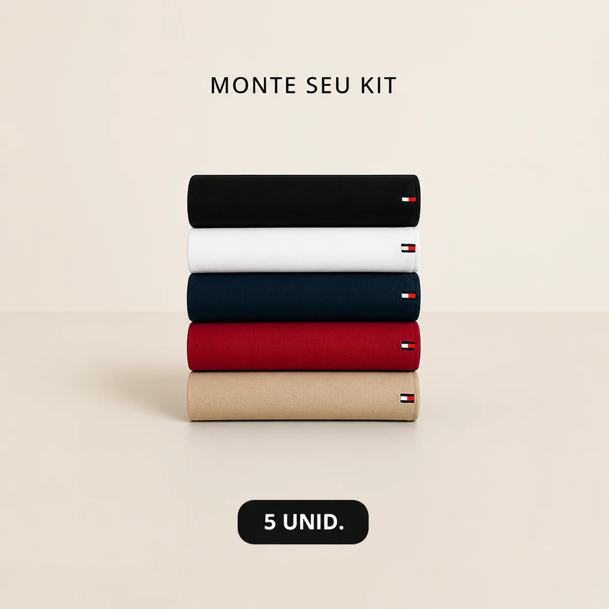 Kit 5 Camisetas Básica Tommy Hilfiger